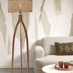 Lampadar eco din bambus Java 3-legs 50x22, natur 231960 universul-luminii.ro