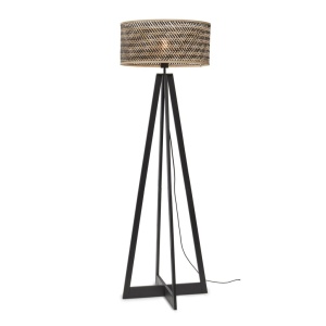Lampadar eco din bambus Java 4-legs bl/50x22, negru/ natur