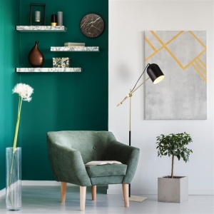 Lampadar/Lampa de podea design decorativ Odyssey negru/auriu 140140 universul-luminii.ro