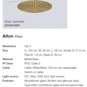 Lampadar, Lampa de podea design nordic Alton, negru/ fumuriu 2010514047 NL 190010 universul-luminii.ro