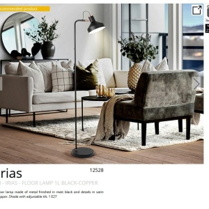 Lampadar/Lampa de podea din metal design moderm Irias negru/cupru 192140 universul-luminii.ro