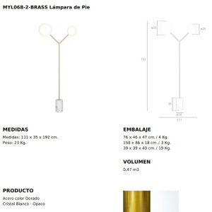 Lampadar, Lampa de podea eleganta design minimalist Golden 116810 universul-luminii.ro