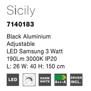 Lampadar LED cu spot directionabil design minimalist Sicily NVL-7140183 - Img 3