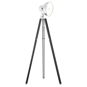 Lampadar LED de podea retro cu trepied lemn negru FOTO NEW