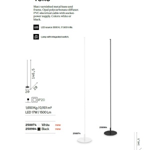 Lampadar LED design modern minimalist YOKO PT BIANCO - Img 3