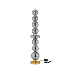 Lampadar LED modern, Metal, Auriu, Sticla, Fumurie, modern NAVI