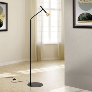 Lampadar LED stil scandinav minimalist ODEON negru/alama - Img 1
