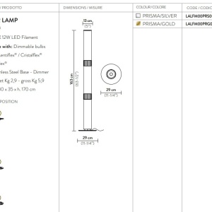 Lampadar modern design Art Deco realizata manual LA LOLLO silver 125100 universul-luminii.ro