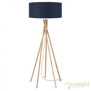 Lampadar realizat din materiale naturale, durabile si ecologice, KILIMANJARO/F albastru