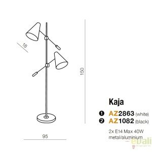 Lampadar reglabil design modern Kaja alb - Img 3