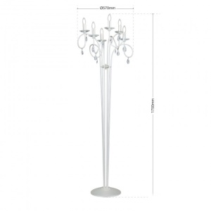 Lampadar stil clasic cu cristale Swarovski Giada argintiu mat 181420 universul-luminii.ro