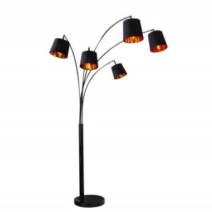 Lampadar tip arc cu 5 brate Levels negru/ auriu - Img 1