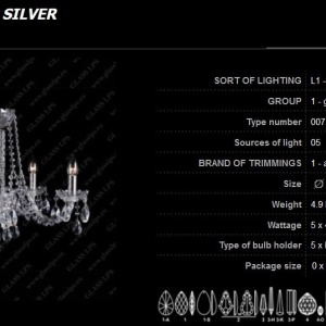 Lustra 5 brate cristal Bohemia L11 007/05/1-A - Img 3