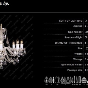 Lustra 8 brate cristal Bohemia L11 009/08/1-A; lip. 173660 universul-luminii.ro