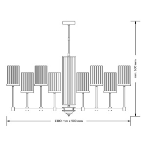 Lustra 8 brate moderna realizata manual Empoli Ryfel 76880 universul-luminii.ro