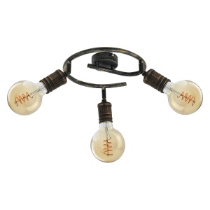 Lustra aplicata 3l design industrial Fidel auriu antic - Img 1