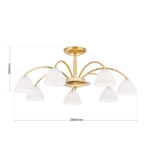 Lustra aplicata 7 brate elegant design modern OPALDESIGN, auriu mat - Img 6