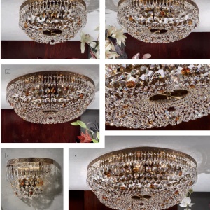 Lustra aplicata cristal Schöler design de lux Sheraton 65cm, antique brass 198650 universul-luminii.ro