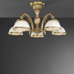 Lustra aplicata cu 5 brate clasic design italian din alama, sticla 7002 RA-PL. 7022/5 102250 universul-luminii.ro