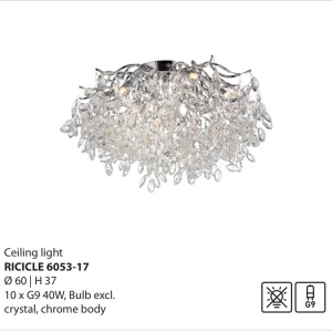 Lustra aplicata design magnific, crom, diametru 60cm, RICICLE - Img 2
