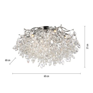 Lustra aplicata design magnific, crom, diametru 60cm, RICICLE - Img 11