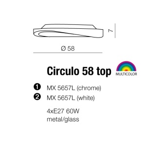Lustra aplicata design modern 58cm Circulo Top chrom - Img 4