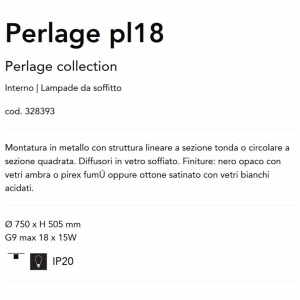 Lustra aplicata design modern Perlage pl18 negru/alama/amber - Img 3
