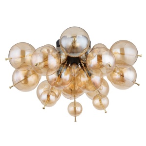 Lustra aplicata design modern UDO 3L negru/chihlimbar - Img 4