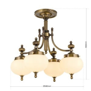 Lustra aplicata eleganta stil clasic Nostalgie 4L patina/ champagne 241440 universul-luminii.ro