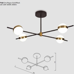 Lustra aplicata LED design Art Deco cu 4 surse de lumina Cuba 130470 universul-luminii.ro