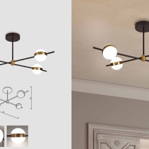Lustra aplicata LED design Art Deco cu 4 surse de lumina Cuba 219570 universul-luminii.ro