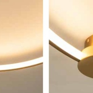 Lustra aplicata LED design inelar Ring negru, 80cm - Img 4
