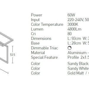 Lustra aplicata LED design modern geometric Erick auriu - Img 2