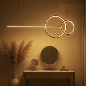 Lustra aurie inelara LED Range 120cm