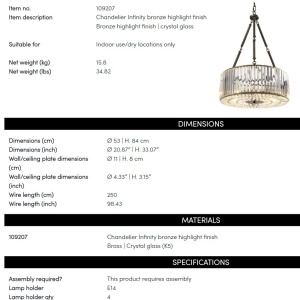 Lustra, Candelabru LUX diam.53cm, Infinity 109207 HZ 63150 universul-luminii.ro