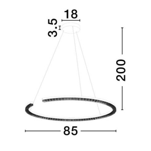Lustra circulara aluminiu negru GREAMY D-85cm 623260 universul-luminii.ro