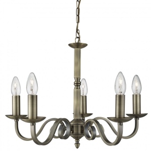 Lustra clasica suspendata design traditional Richmond 5L alama antique 1505-5AB SRT