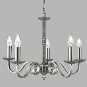 Lustra clasica suspendata design traditional Richmond 5L argintiu 1505-5SS SRT 66870 universul-luminii.ro