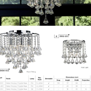 Lustra cristal aplicata design LUX Dorchester 4L 3494-4CC SRT - Img 4