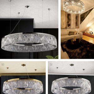 Lustra cristal Asfour XXL design modern de lux Ring 140cm chrome plated 198520 universul-luminii.ro
