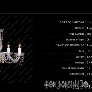 Lustra cristal Bohemia 5 brate L11 808/05/1-A - Img 3