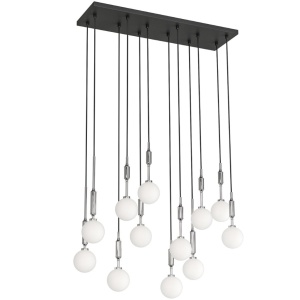 Lustra cu 12 pendule Ero XII Crom 80x25 - Img 3