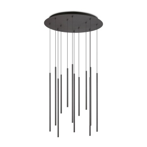 Lustra cu 12 pendule LED design tubular FILO sp12 2700k negru