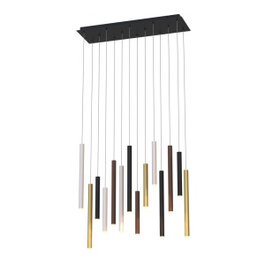 Lustra cu 14 pendule LED design modern minimalist CALA multicolor - Img 1