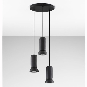 Lustra cu 3 pendule ceramica neagra PARLO 625720 universul-luminii.ro