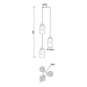 Lustra cu 3 pendule design modern Nora negru/ marmura neagra 131430 universul-luminii.ro