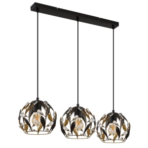 Lustra cu 3 pendule din metal negru MIKA 248080 universul-luminii.ro
