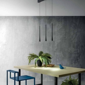 Lustra cu 3 pendule LED slim DAFNE alb, negru sau auriu 230280 universul-luminii.ro