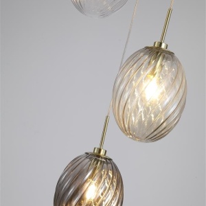 Lustra cu 3 pendule sticla colorata Whirl 621280 universul-luminii.ro