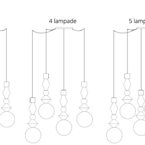 Lustra cu 4 pendule deosebite design LUX Pandora 73370 universul-luminii.ro
